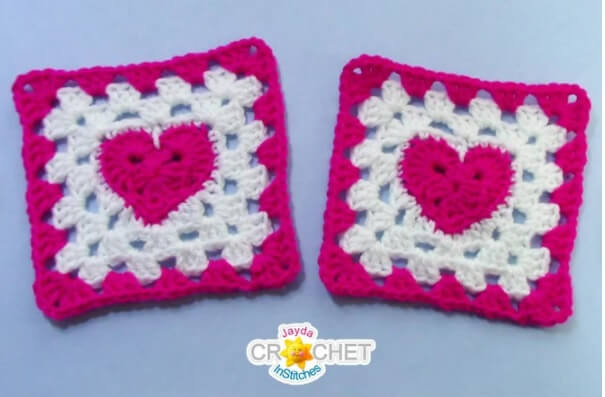 Heart At The Centre Granny Square Pattern by JaydaInStitches