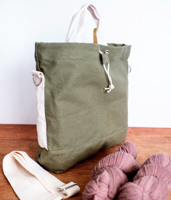 The Hipster Crossbody Knitting Project Bag from ByTheBayBagCo
