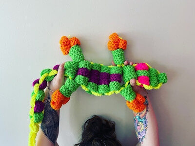 Crochet Bead Lizard Pattern by Lucky Mermaid Crochet