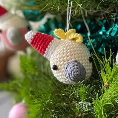Crochet Cockatoo Christmas Bauble Pattern by Stitch Feet Crochet