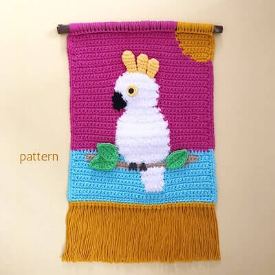 Crochet Cockatoo Wall Hanging Pattern by Manuska