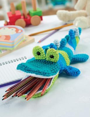 Pencil Case Free Crocodile Crochet Pattern by Irene Strange