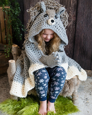 Hooded Woodland Squirrel Blanket Crochet Pattern by MJ's Off The Hook Designs