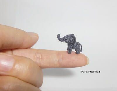 Micro Crochet Elephant Pattern by Obscurely Small