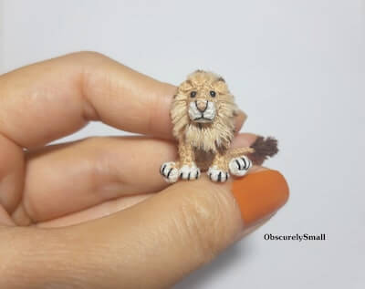 Micro Lion Amigurumi Pattern by Obscurely Small