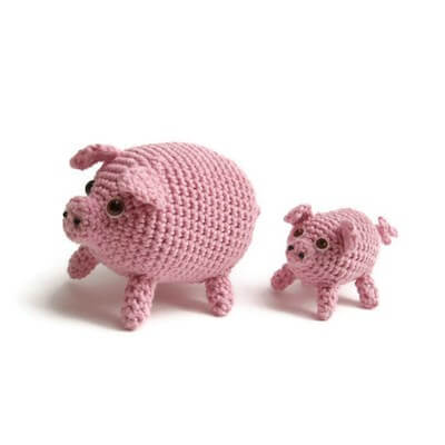 Micro Pig And Piglet Crochet Pattern by Lybo