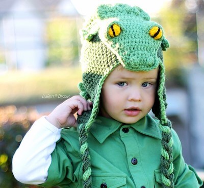 Snappy Simon Crochet Crocodile Hat Pattern by Ira Rott Patterns