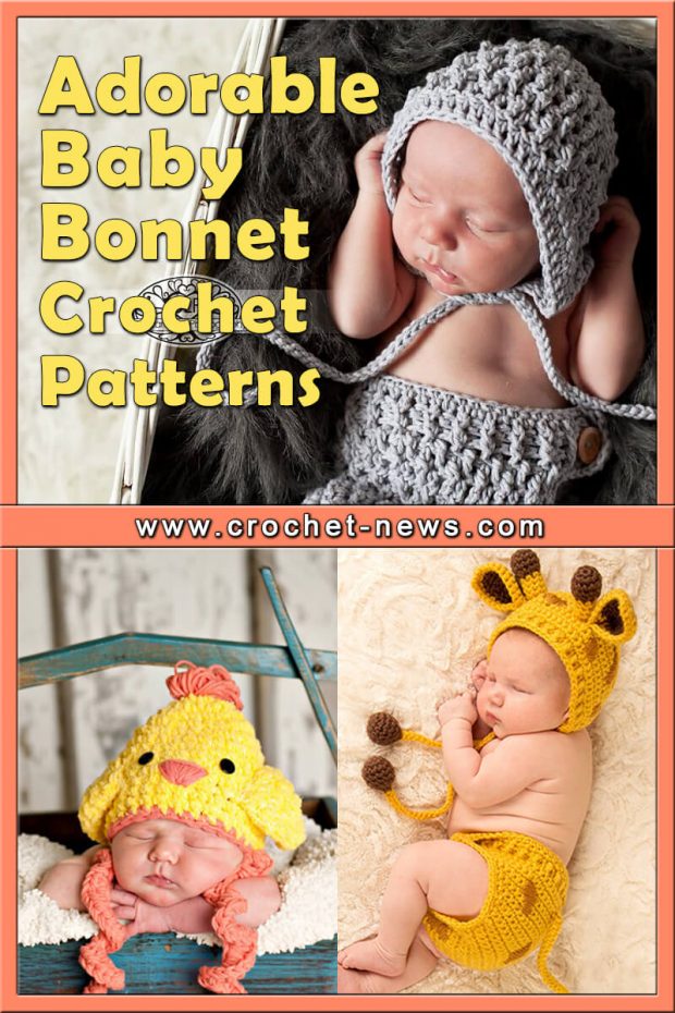 ADORABLE BABY BONNET CROCHET PATTERNS