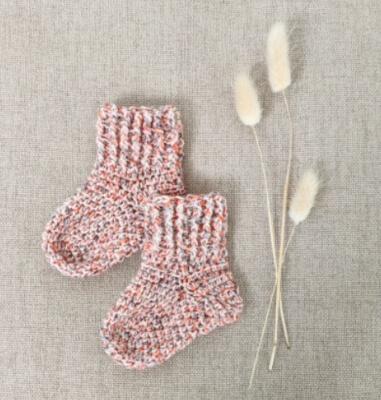 Crochet Baby Socks using Yarn Weight 1