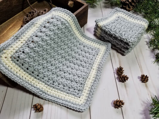 Crochet Spa Cloths Trinity Stitch Pattern by HighlandHickoryDsgns