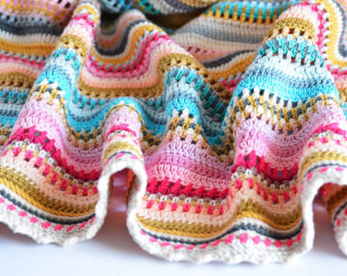 Stripes & Colours Blanket Crochet Pattern by CrochetObjet