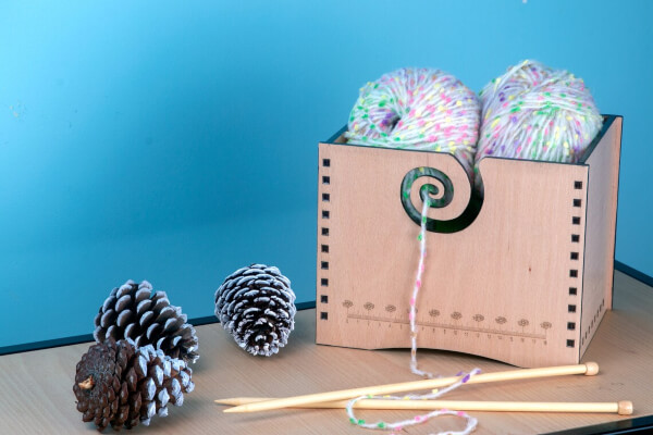 Wood Crochet Yarn Box by CraftsYarn