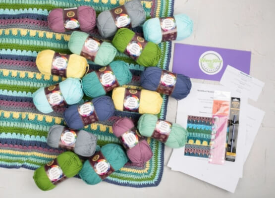 Yarn Bits Shop Quarterly Blanket Crochet Subscription Box from Cratejoy