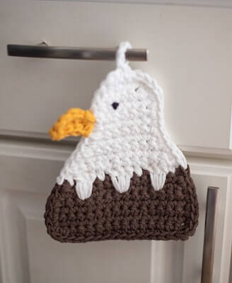 Potholder Bald Eagle Crochet Pattern by My Fingers Fly