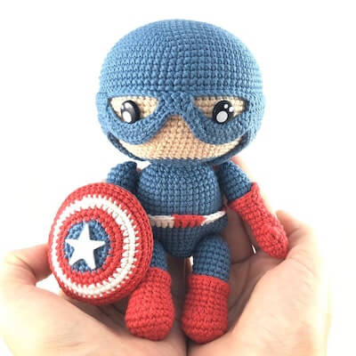 Crochet Captain America Amigurumi Pattern by Monster Hook