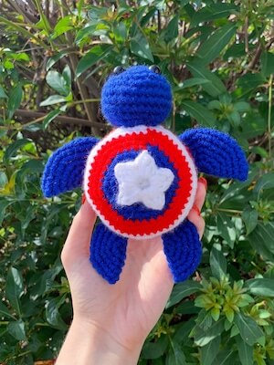 Captain America Turtle Crochet Pattern by Tori Diane Crochet