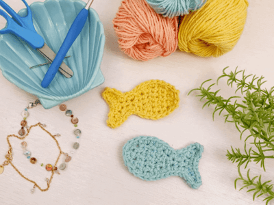Crochet Fish Applique Pattern by Ariana Hall