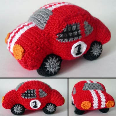 Crochet Race Car Pattern by Crochet Spot Patterns