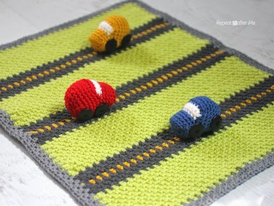 Crochet Race Car Playnket Pattern by Repeat Crafter Me