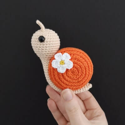 Crochet Spring Snail Pattern by Stitch By Fay