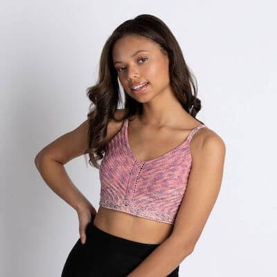 Eyelet Stitch Crochet Bralette Pattern by Red Heart