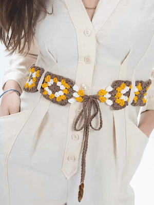 Granny Puff Belt Crochet Pattern by Susy Knotsosquare