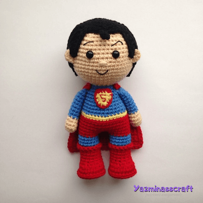 Superman Amigurumi Crochet Pattern by Minasscraft