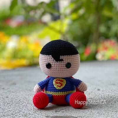 Crochet Superman Doll Pattern by Happy Stitch CA