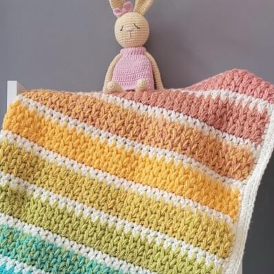 Rainbow Baby Blanket Pattern by BabyCloudCrochetCo