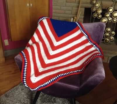 American Flag Baby Crochet Blanket Pattern by The Crochet Crowd