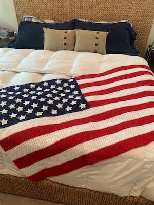 American Flag Crochet Blanket Pattern by The Hyper Hook