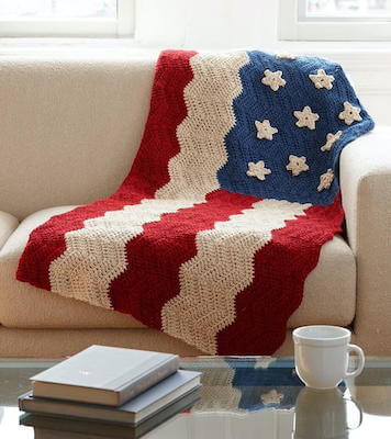 American Flag Crochet Afghan Pattern by Lion Brand