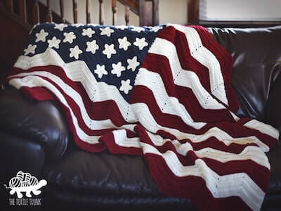 American Flag Crochet Blanket Pattern by The Turtle Trunk
