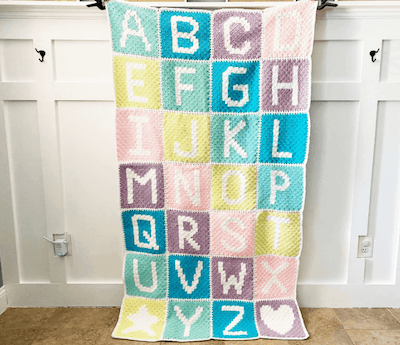 Crochet Alphabet Blanket Pattern by Lovable Loops