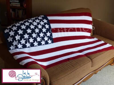 Crochet American Flag Blanket Pattern by I'm In Stitches 13