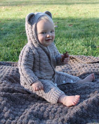 Crochet Bayleigh Bear Baby Suit Pattern by That Girls Patterns