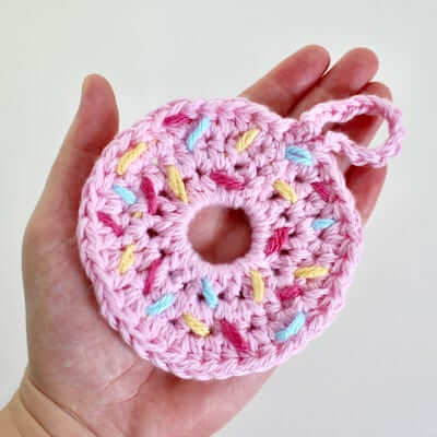 Crochet Donut Face Scrubbies Pattern by Vivid Kreations