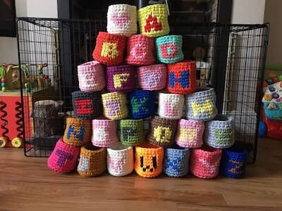 Crochet Letter Basket Pattern by Crafty Crochet Design 1