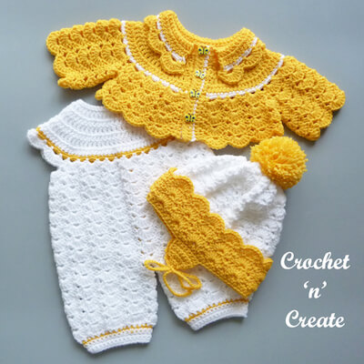 Crochet Newborn Baby Outfit Pattern by Crochet N Create