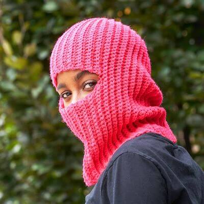 Crochet Ribbed Balaclava Pattern by Red Heart