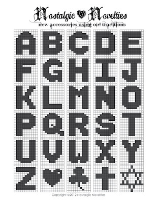 Filet Crochet Block Alphabet Chart Pattern by Leah Spell