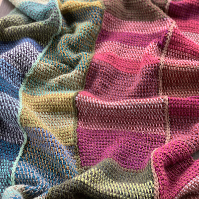 Gradient Tunisian Temperature Blanket Crochet Pattern by Amy Minard
