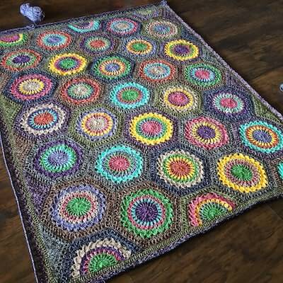 Hexagon Burst Crochet Blanket Pattern by Cypress Textiles
