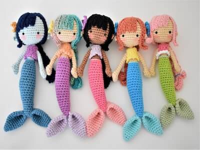 Mini Mermaid Doll Amigurumi Pattern by Sleepy Sheep Patterns