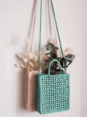 Mini Raffia Crochet Purse Pattern by I Love Create Store