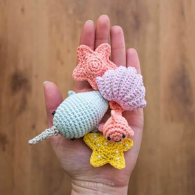 Mini Sea Friends Amigurumi Pattern by Airali Design