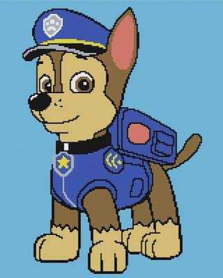 Paw Patrol Chase Crochet Graph And Pattern by Tinker And Heart