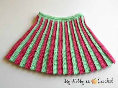 Pleated Mini Skirt Crochet Pattern by My Hobby Is Crochet