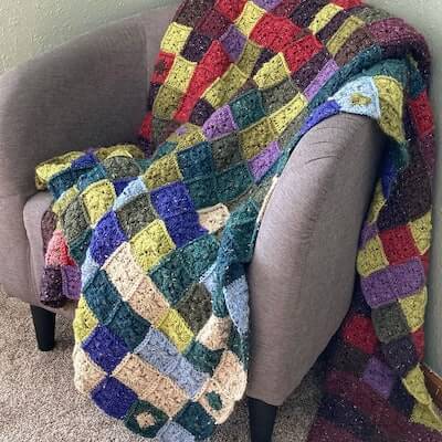 Quilted Crochet Temperature Blanket Pattern by While They Dream