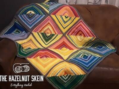 Split Square Temperature Blanket Crochet Pattern by The Hazelnut Skein